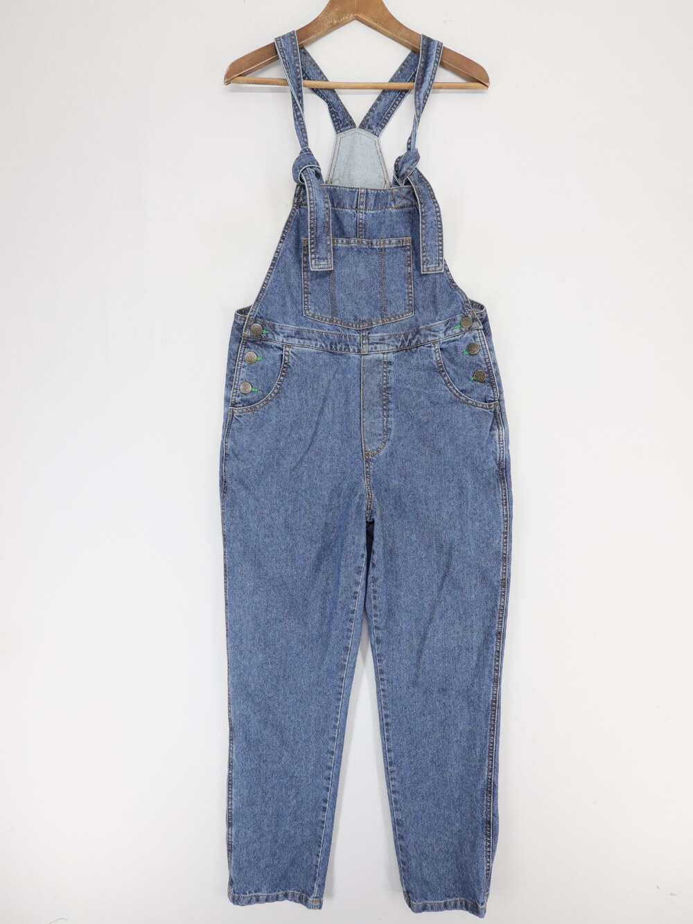Lucy And Yak Original Overalls Womens 6L Blue Denim Tie Straps Pockets Organic